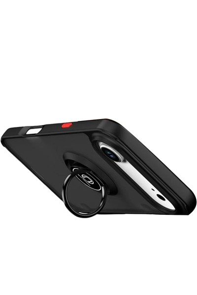 Mey İthalat®   iPhone 17 Air Montreal Yüzüklü Silikon Kapak - Siyah
