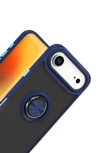 Mey İthalat®   iPhone 17 Air Montreal Yüzüklü Silikon Kapak - Lacivert