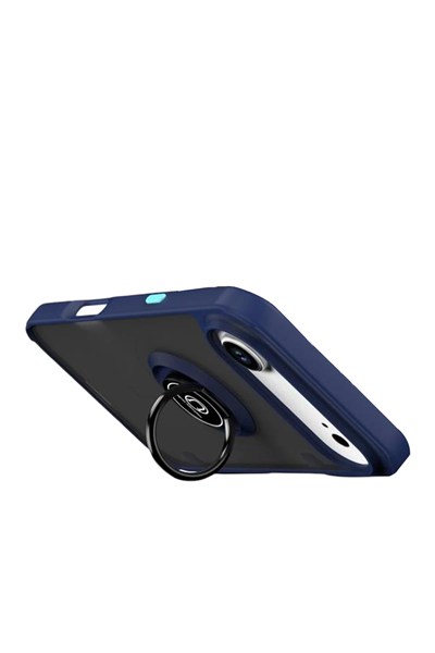 Mey İthalat®   iPhone 17 Air Montreal Yüzüklü Silikon Kapak - Lacivert