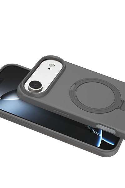 Mey İthalat®   iPhone 17 Air Regal Magsafe Standlı Kapak - Titan Gri