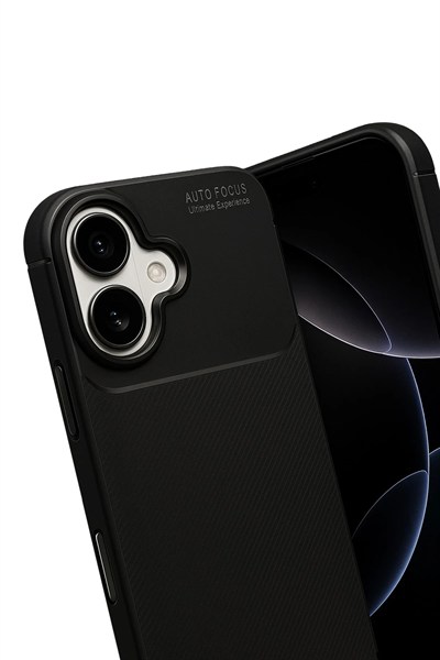 Mey İthalat®   iPhone 17 Auto Focus Karbon Kapak - Siyah