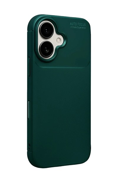 Mey İthalat®   iPhone 17 Auto Focus Karbon Kapak - Koyu Yeşil