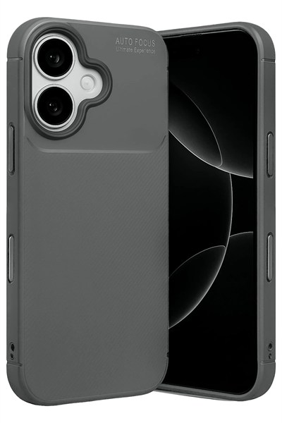Mey İthalat®   iPhone 17 Auto Focus Karbon Kapak - Gri