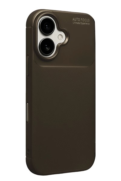 Mey İthalat®   iPhone 17 Auto Focus Karbon Kapak - Kahverengi