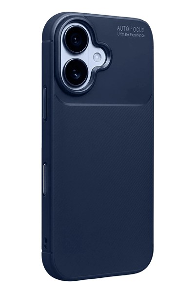 Mey İthalat®   iPhone 17 Auto Focus Karbon Kapak - Lacivert