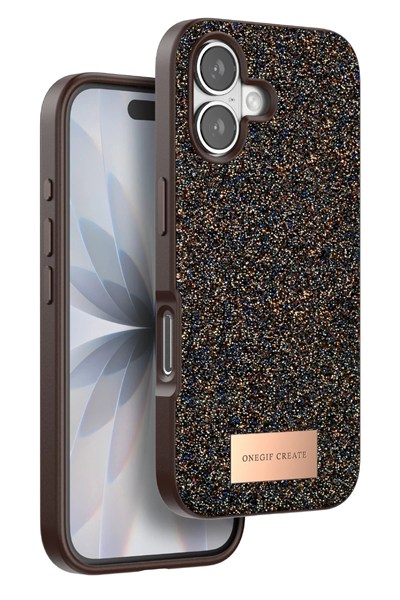 Mey İthalat®   iPhone 17 Bright Simli Kapak - Gold