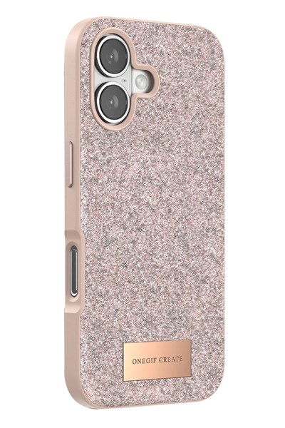 Mey İthalat®   iPhone 17 Bright Simli Kapak - Pembe