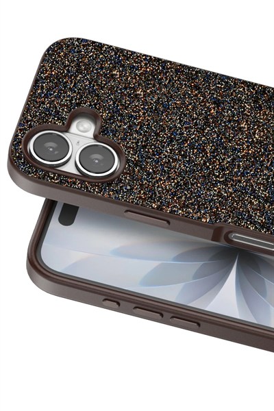 Mey İthalat®   iPhone 17 Bright Simli Kapak - Gold