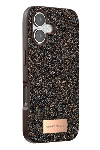 Mey İthalat®   iPhone 17 Bright Simli Kapak - Gold