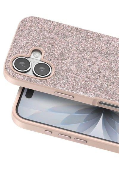 Mey İthalat®   iPhone 17 Bright Simli Kapak - Pembe