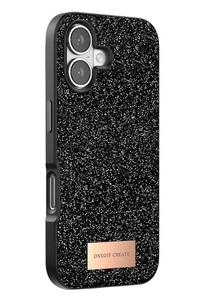 Mey İthalat®   iPhone 17 Bright Simli Kapak - Siyah