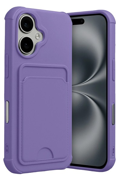 Mey İthalat®   iPhone 17 Kelvin Kartvizitli Silikon - Lila