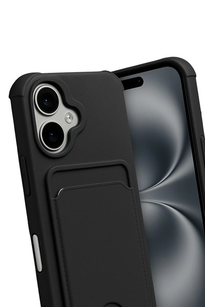 Mey İthalat®   iPhone 17 Kelvin Kartvizitli Silikon - Siyah