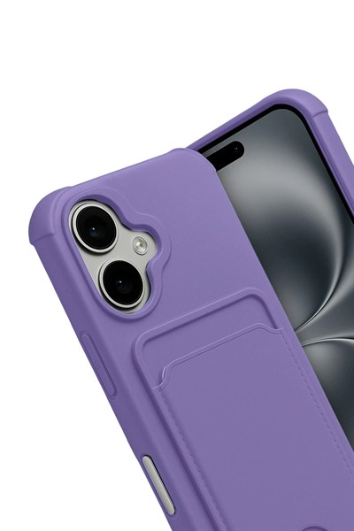 Mey İthalat®   iPhone 17 Kelvin Kartvizitli Silikon - Lila