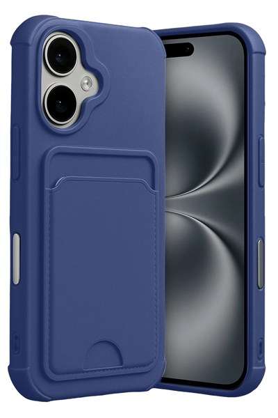 Mey İthalat®   iPhone 17 Kelvin Kartvizitli Silikon - Lacivert