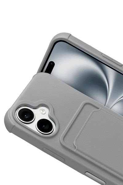 Mey İthalat®   iPhone 17 Kelvin Kartvizitli Silikon - Gri