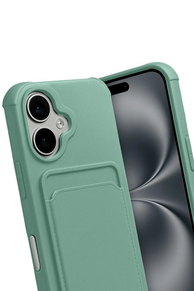 Mey İthalat®   iPhone 17 Kelvin Kartvizitli Silikon - Açık Yeşil