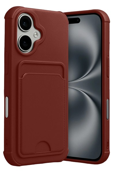 Mey İthalat®   iPhone 17 Kelvin Kartvizitli Silikon - Bordo