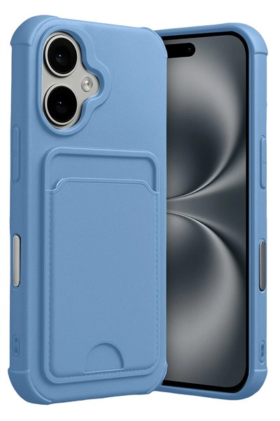 Mey İthalat®   iPhone 17 Kelvin Kartvizitli Silikon - Mavi
