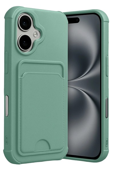 Mey İthalat®   iPhone 17 Kelvin Kartvizitli Silikon - Açık Yeşil