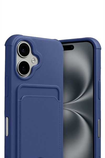 Mey İthalat®   iPhone 17 Kelvin Kartvizitli Silikon - Lacivert