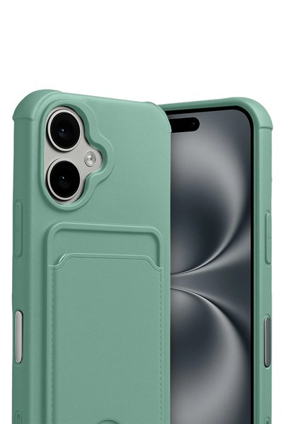 Mey İthalat®   iPhone 17 Kelvin Kartvizitli Silikon - Açık Yeşil