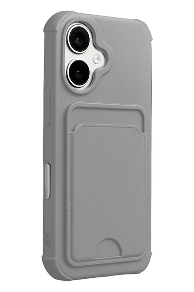 Mey İthalat®   iPhone 17 Kelvin Kartvizitli Silikon - Gri