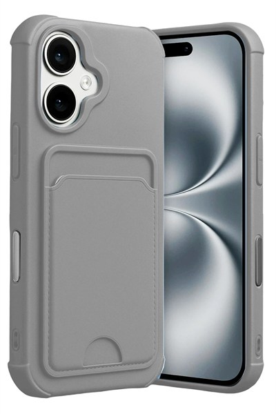 Mey İthalat®   iPhone 17 Kelvin Kartvizitli Silikon - Gri