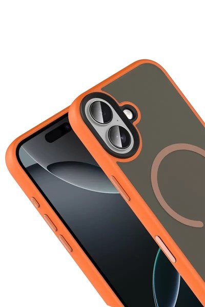 Mey İthalat®   iPhone 17 Megane Magsafe Kapak - Turuncu