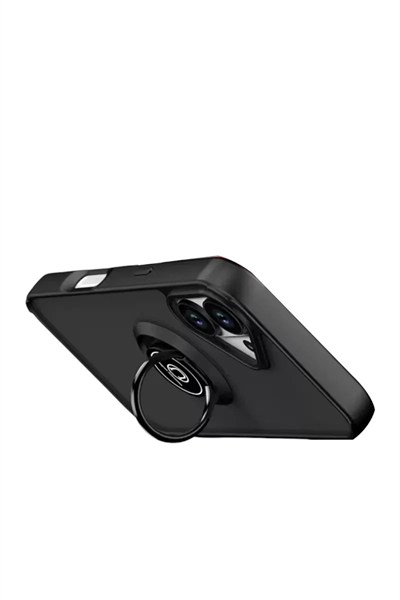 Mey İthalat®   iPhone 17 Montreal Yüzüklü Silikon Kapak - Siyah