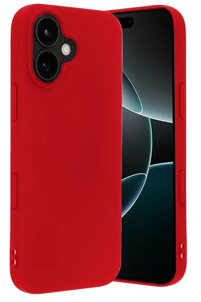Mey İthalat®   iPhone 17 Nano içi Kadife Silikon - Kırmızı