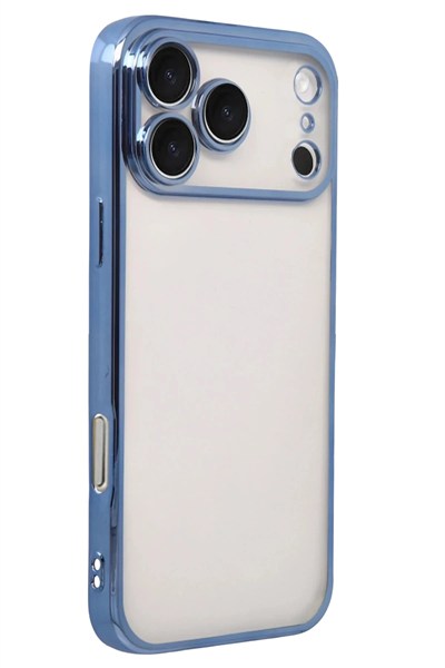 Mey İthalat®   iPhone 17 Pro  Lensli Silikon - Açık Mavi