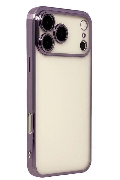 Mey İthalat®   iPhone 17 Pro  Lensli Silikon - Mor