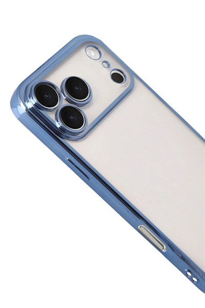 Mey İthalat®   iPhone 17 Pro  Lensli Silikon - Açık Mavi