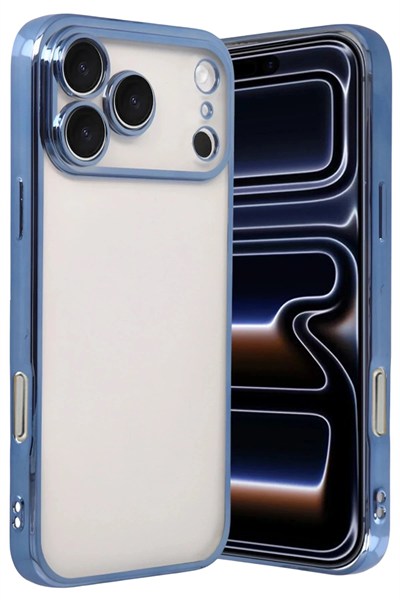 Mey İthalat®   iPhone 17 Pro  Lensli Silikon - Açık Mavi