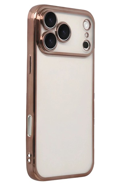 Mey İthalat®   iPhone 17 Pro  Lensli Silikon - Çöl Titanyum