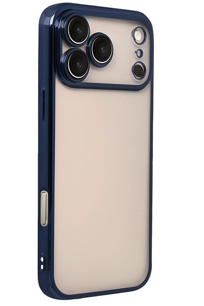 Mey İthalat®   iPhone 17 Pro  Lensli Silikon - Lacivert
