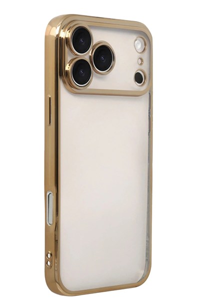 Mey İthalat®   iPhone 17 Pro  Lensli Silikon - Gold