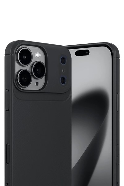 Mey İthalat®   iPhone 17 Pro Auto Focus Karbon Kapak - Siyah