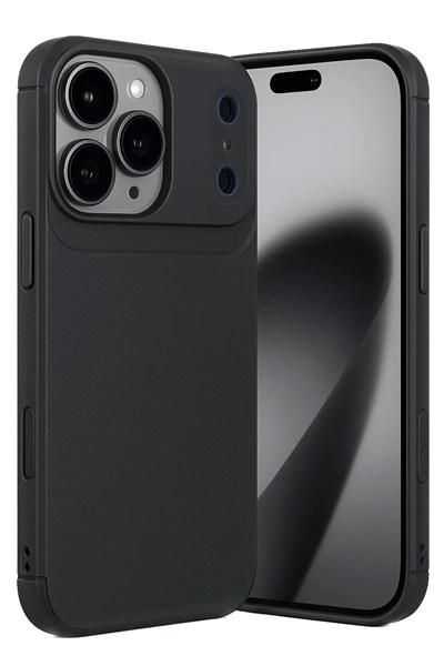 Mey İthalat®   iPhone 17 Pro Auto Focus Karbon Kapak - Siyah