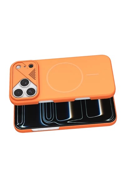 Mey İthalat®   iPhone 17 Pro Export Magsafe Kapak - Turuncu