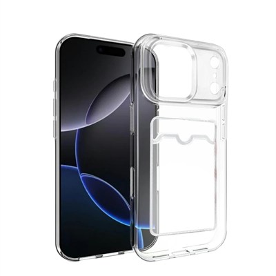 Mey İthalat®   iPhone 17 Pro Kart Şeffaf Silikon - Şeffaf