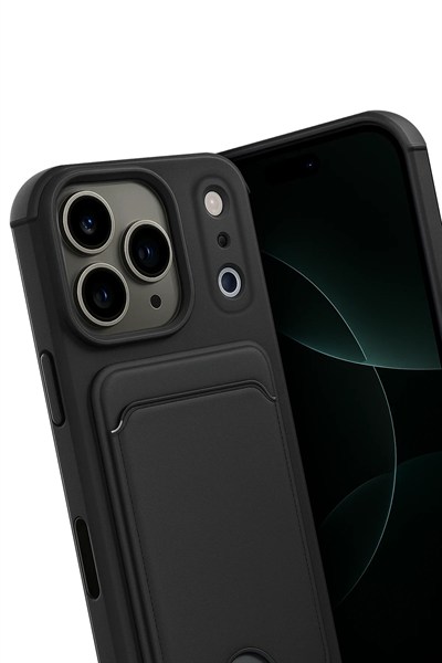 Mey İthalat®   iPhone 17 Pro Kelvin Kartvizitli Silikon - Siyah