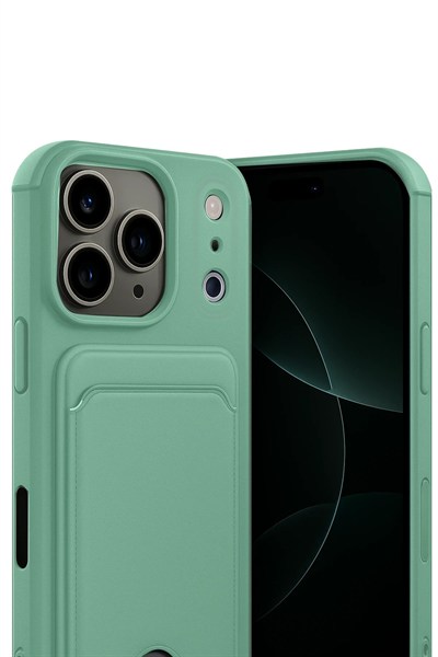 Mey İthalat®   iPhone 17 Pro Kelvin Kartvizitli Silikon - Açık Yeşil
