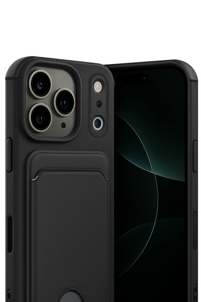 Mey İthalat®   iPhone 17 Pro Kelvin Kartvizitli Silikon - Siyah