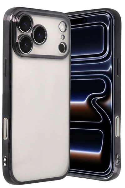 Mey İthalat®   iPhone 17 Pro Max  Lensli Silikon - Siyah