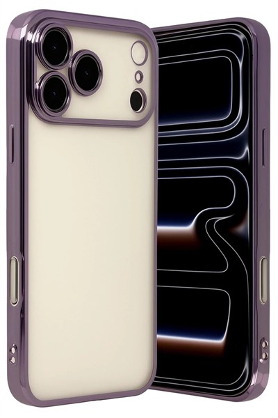Mey İthalat®   iPhone 17 Pro Max  Lensli Silikon - Mor