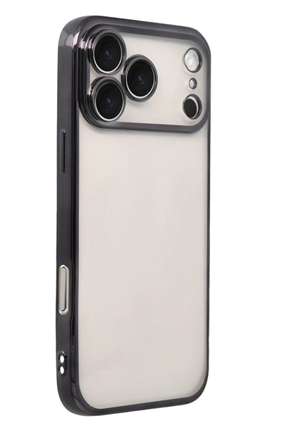 Mey İthalat®   iPhone 17 Pro Max  Lensli Silikon - Siyah