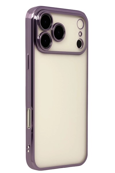 Mey İthalat®   iPhone 17 Pro Max  Lensli Silikon - Mor