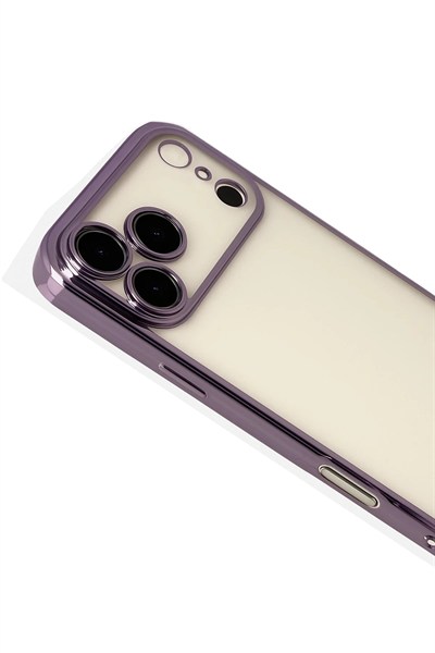 Mey İthalat®   iPhone 17 Pro Max  Lensli Silikon - Mor